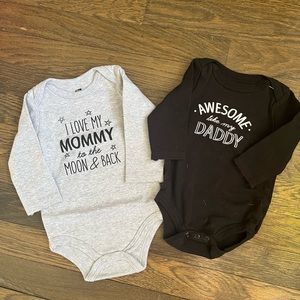 Grey and black onesie set, size 3-6 months NWOT